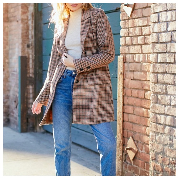 #17 CHIC MULTI PLAID FITTED BUTTON UP COAT JACKET - Picture 2 of 6